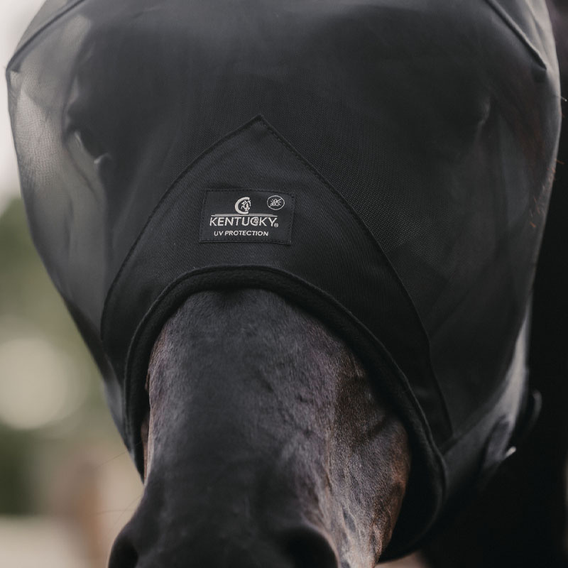 Fliegenhaube Classic mit Ohren Schwarz