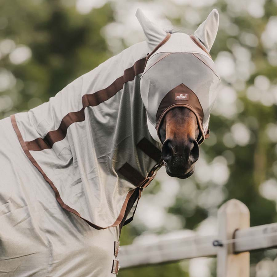 Fliegenhaube Classic mit Ohren Silber