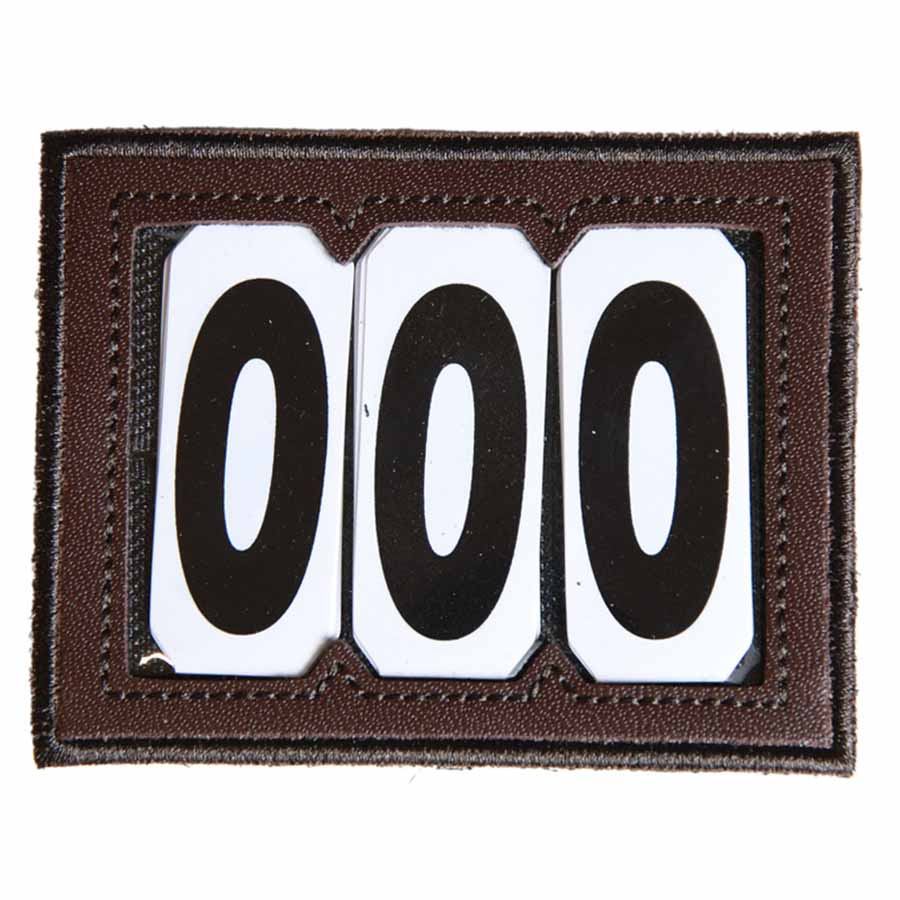 Nummernschild PVC Velcro 3 Numbers Braun