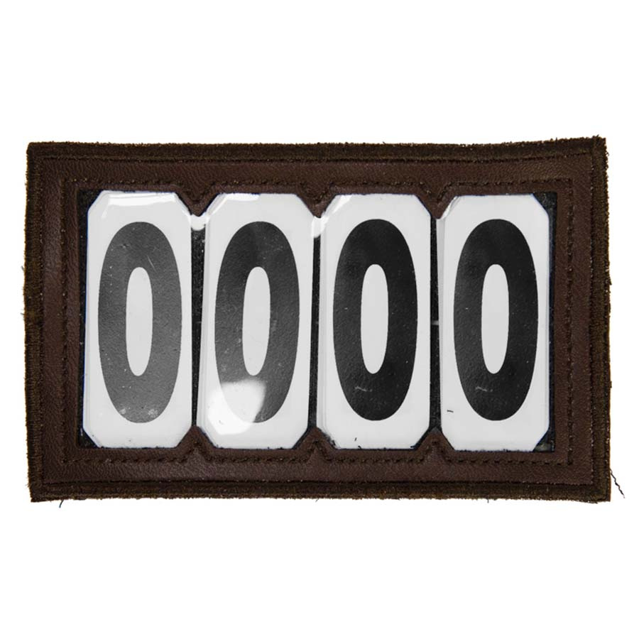 Nummernschild PVC Velcro 4 Numbers Braun