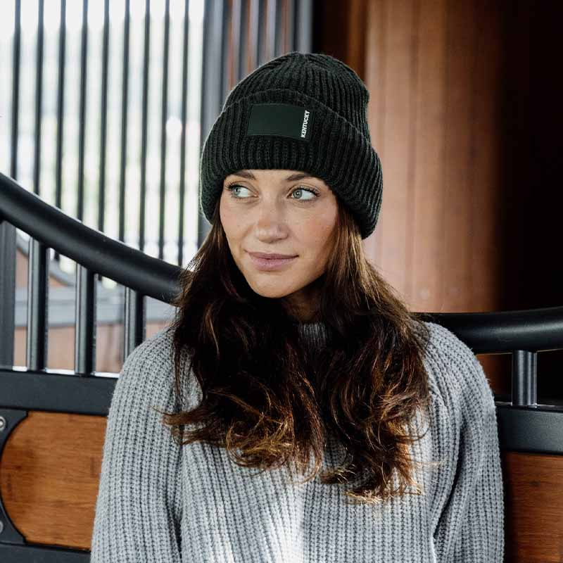 Mütze Beanie Rubber Logo Dunkelgrün