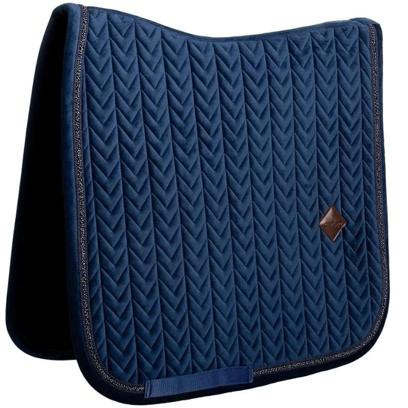 Dressurschabracke Velvet Mini Pearls Marineblau