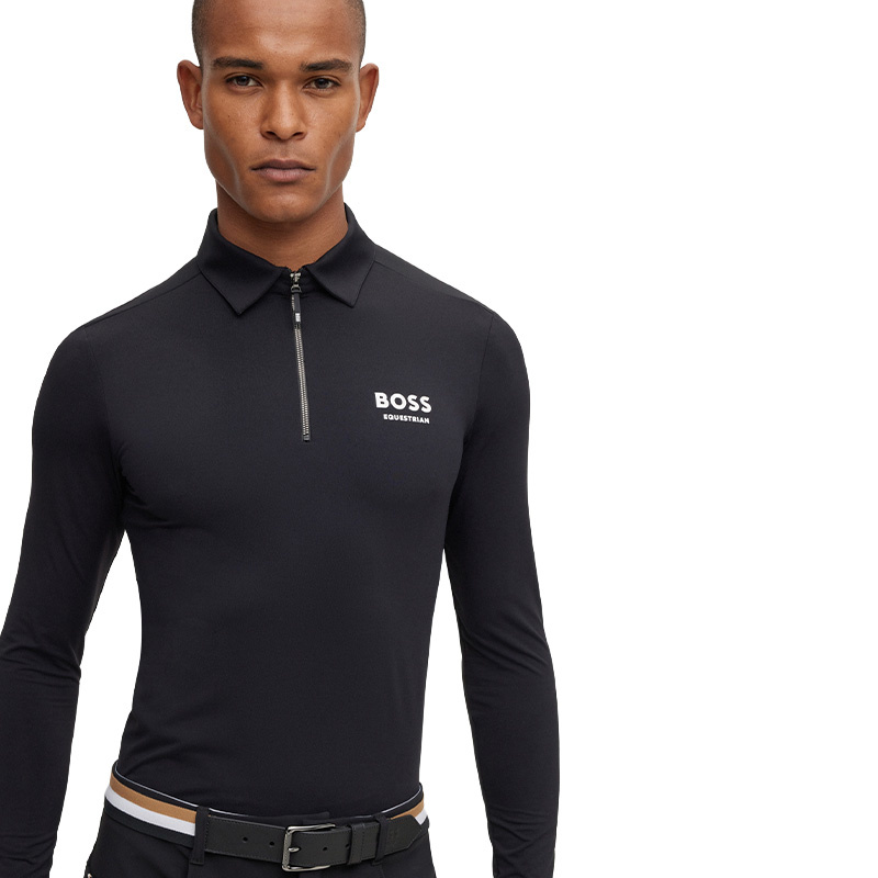 Funktionsshirt Elton Signature Stripe Polo Unisex Schwarz