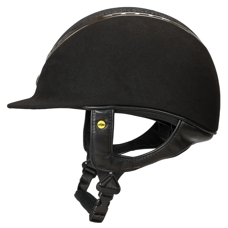 Reithelm EQ3 Pardus mit Schraube Microfiber Glitzer Schwarz Sand