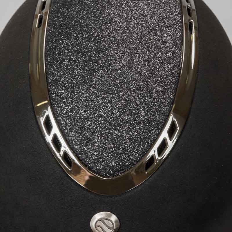 Reithelm EQ3 Pardus mit Schraube Microfiber Glitzer Schwarz Sand