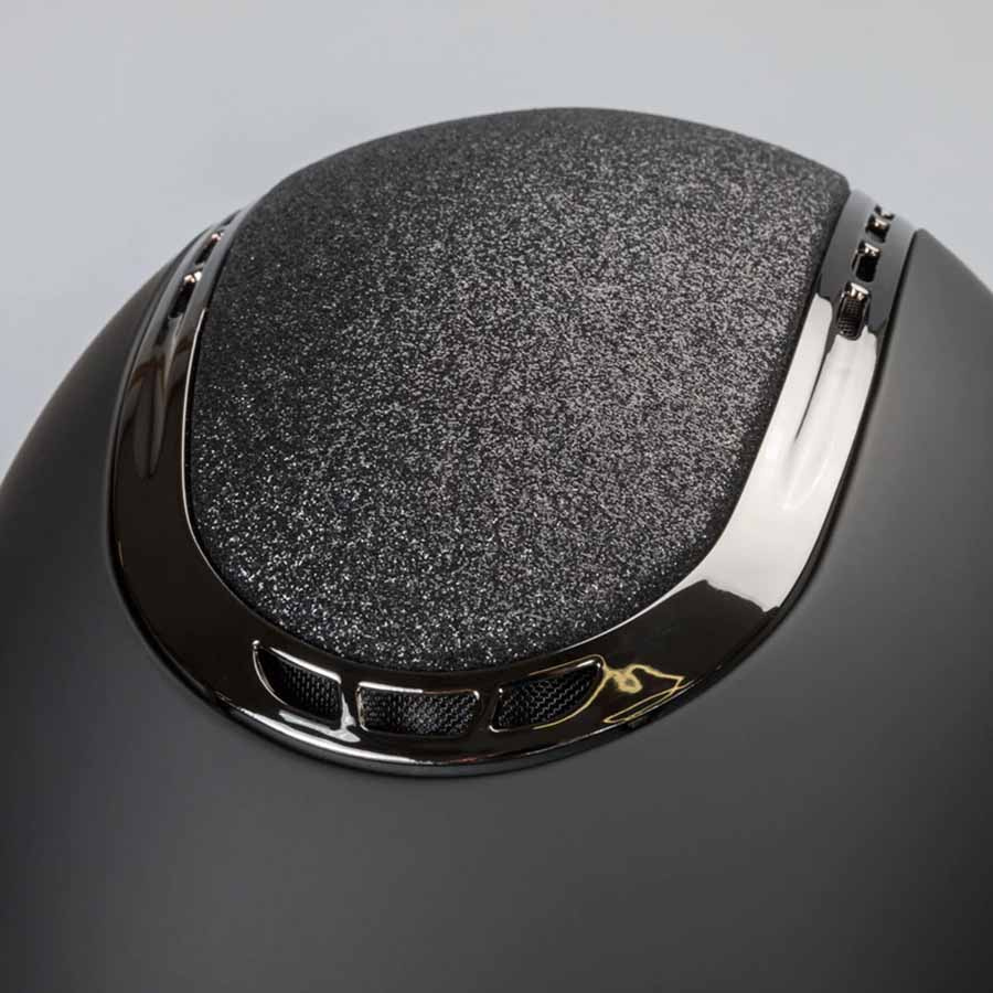 Reithelm EQ3 Pardus mit Schraube Smooth Top Glitzer Schwarz Sand