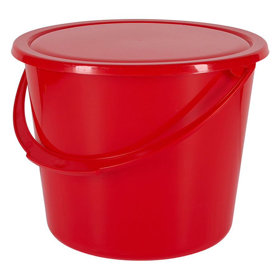 Eimer mit Deckel HG Rot