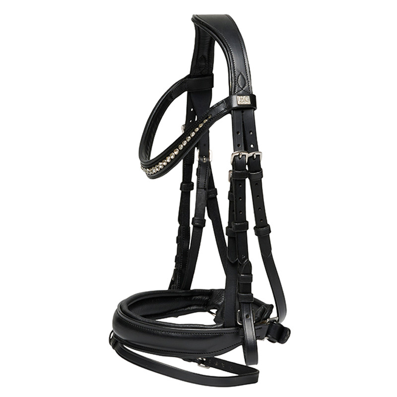 Trense mit Zügeln Cryll Pull-Back Flash Schwarz