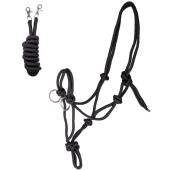 Knotenhalfter mit Zügeln Knotted Schwarz Knotenhalfter mit Zügeln Knotted Schwarz