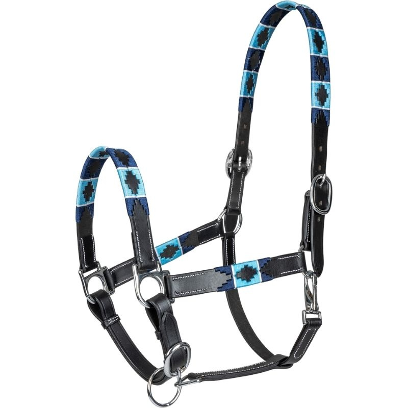 Lederhalfter Polo X-Line Schwarz/Blau