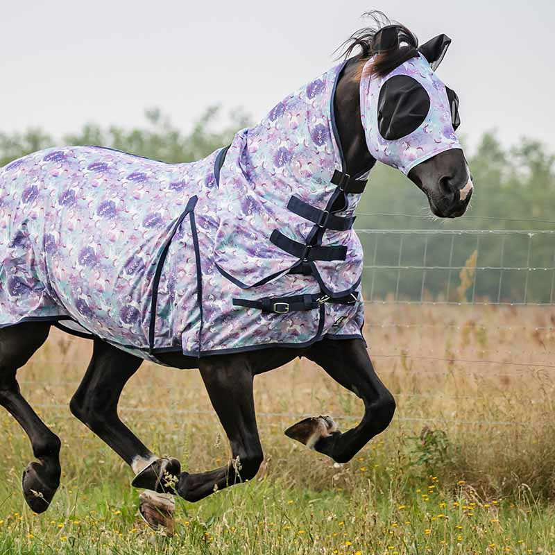 Fliegenhaube Lycra Unicorn HG Lila