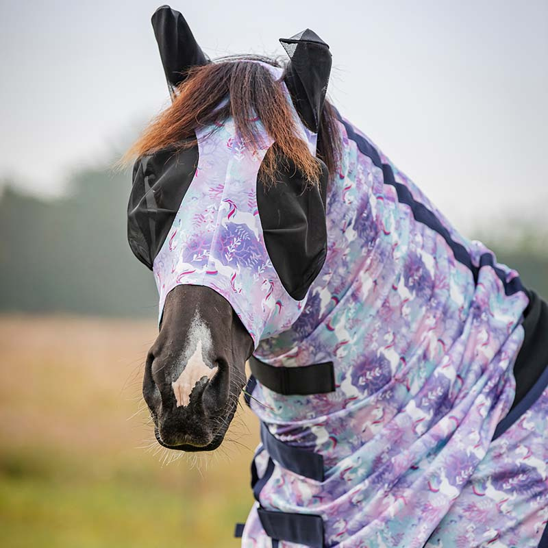 Fliegenhaube Lycra Unicorn HG Lila