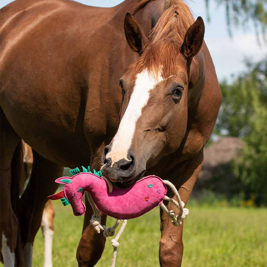 Pferdespielzeug Einhorn aus Leder ECO Rosa