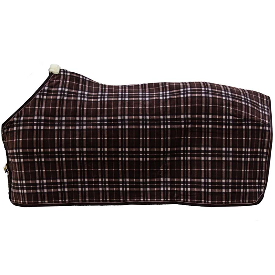 Fleecedecke Heavy Check Printing Braun/Beige