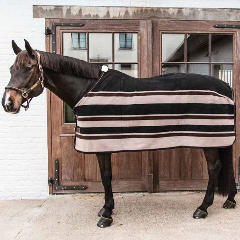 Fleecedecke Heavy Stripes Braun