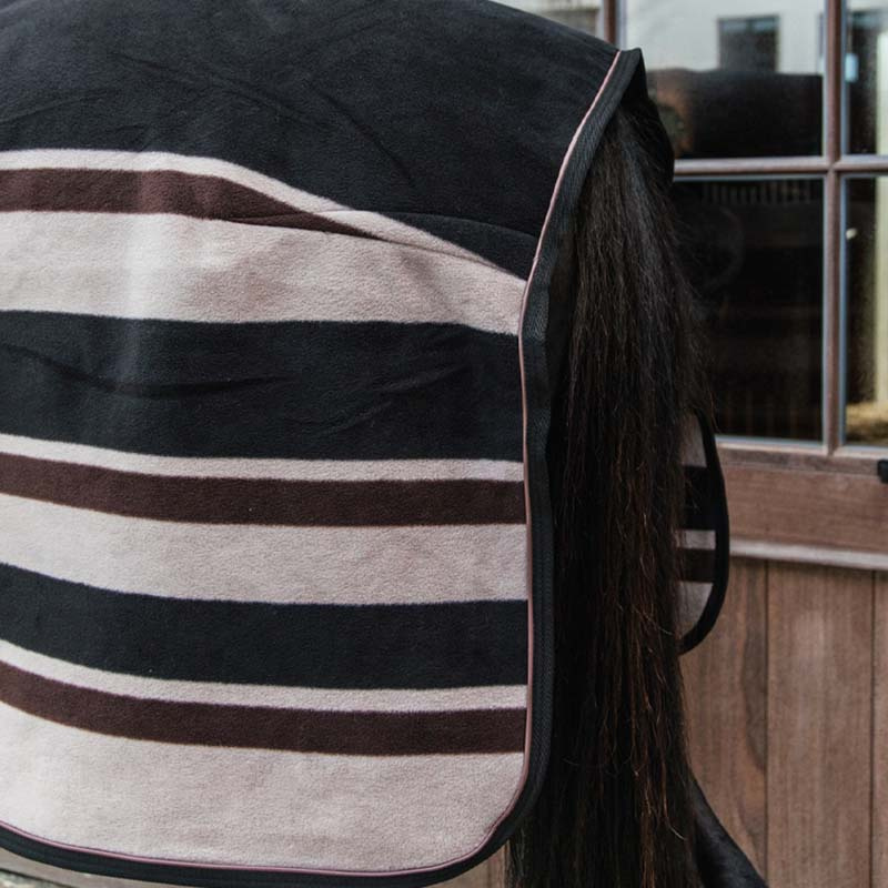 Fleecedecke Heavy Stripes Braun