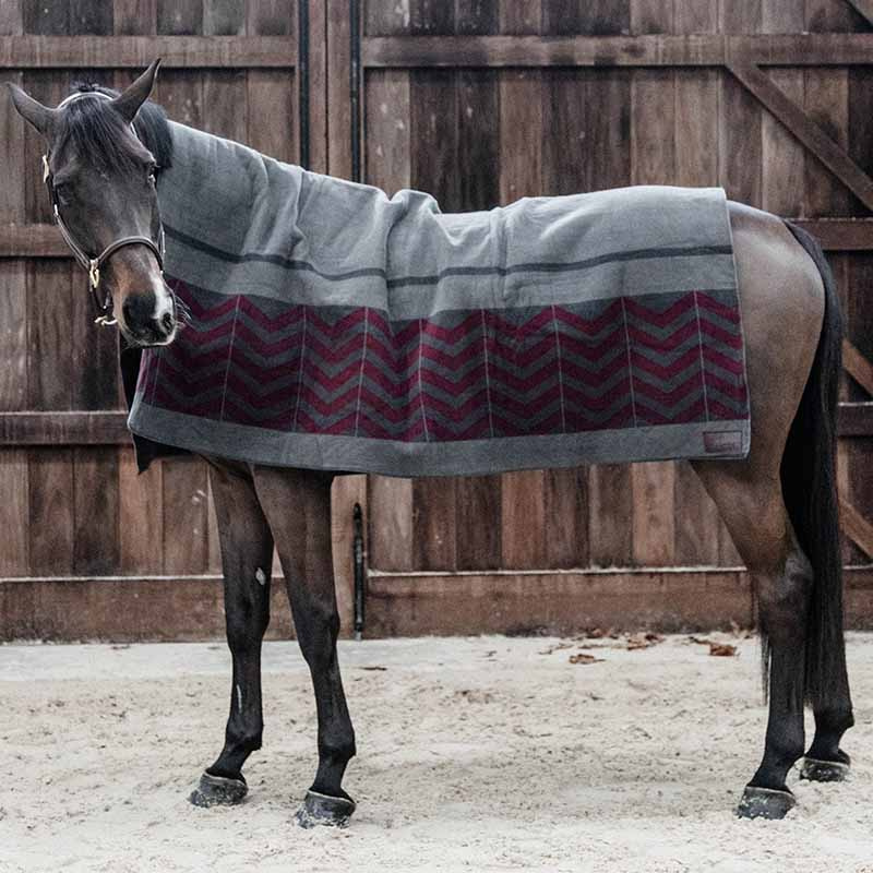 Fleece-Decke Heavy Square Fishbone Bordeaux
