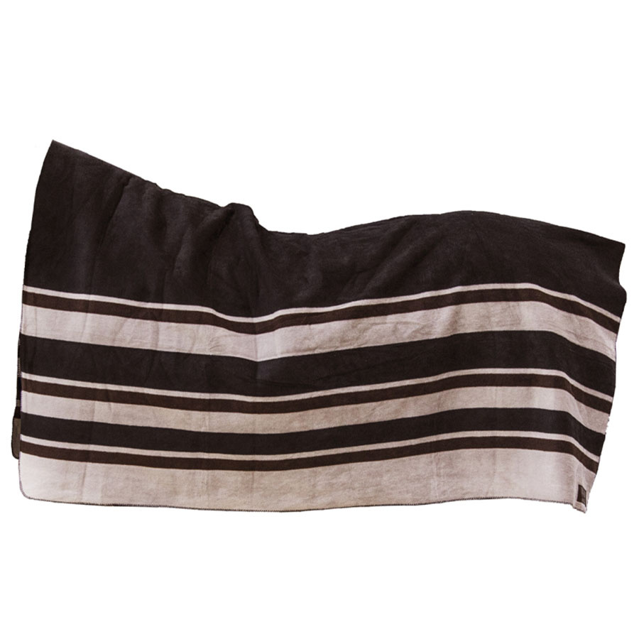 Fleecedecke Heavy Square Stripes Braun 210x200