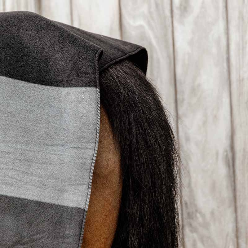 Fleece-Decke Heavy Square Streifen Schwarz