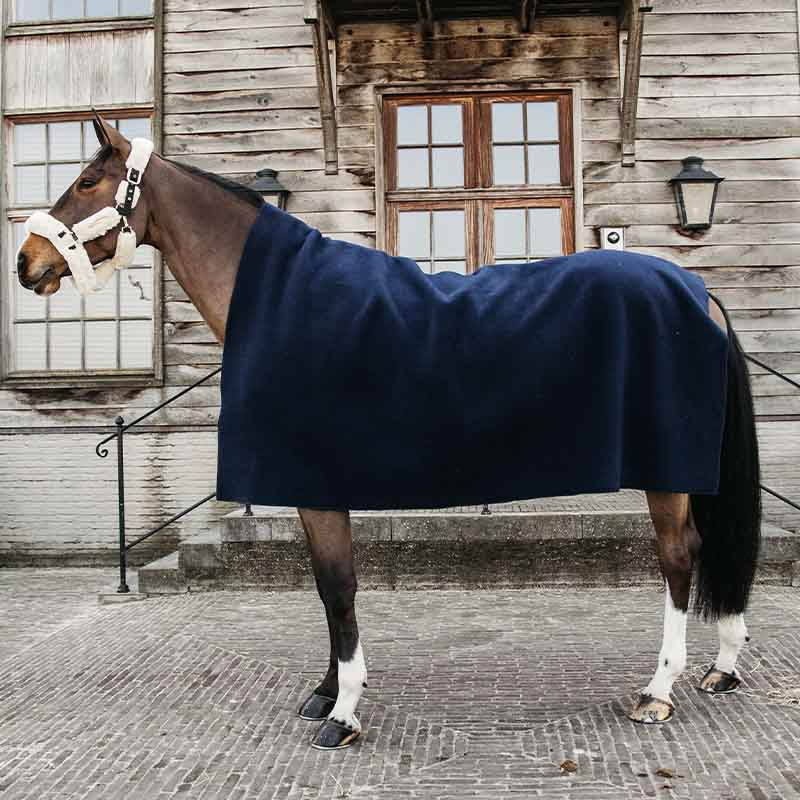 Fleece-Decke Heavy Square Marineblau