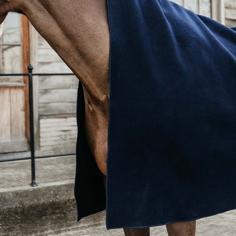Fleece-Decke Heavy Square Marineblau