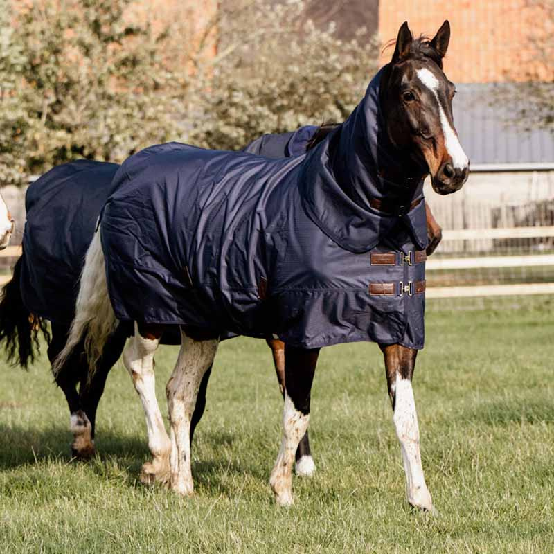 Turnout Rug mit Hals All Weather Quick Dry Fleece 150g Marineblau