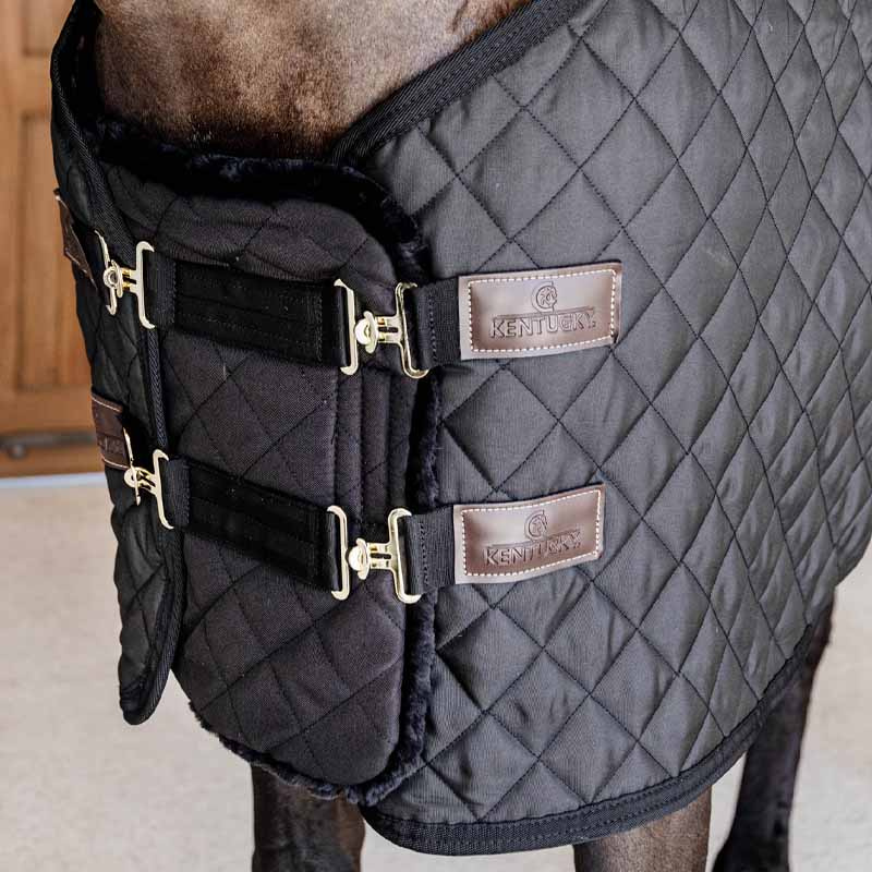 Brusterweiterung Quilted with Vegan Sheepskin Schwarz
