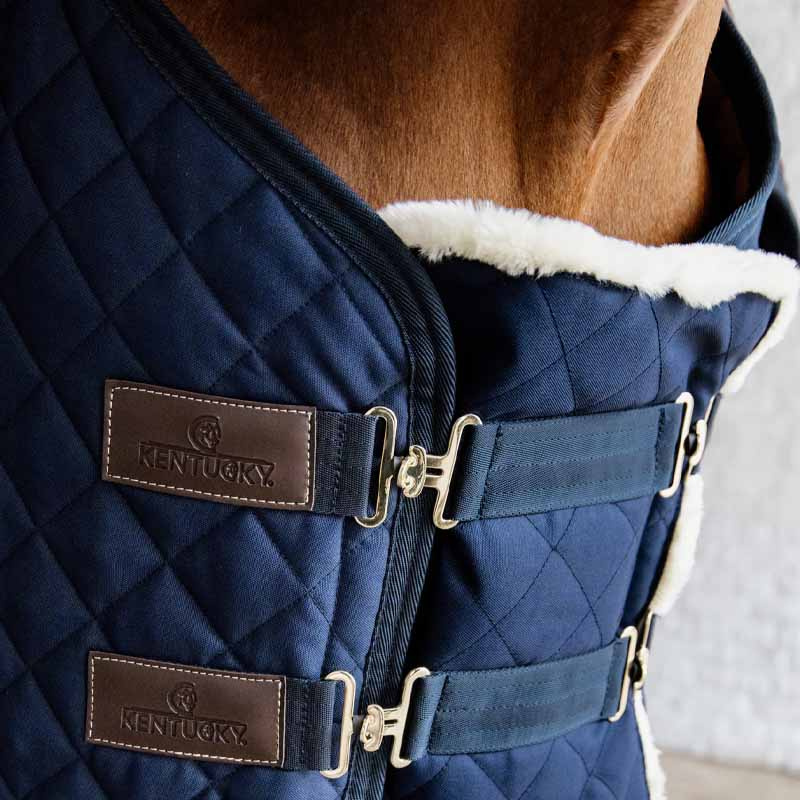 Brusterweiterung Quilted with Vegan Sheepskin Marineblau