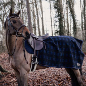Nierendecke Heavy Fleece Check Printing Marineblau/Schwarz Nierendecke Heavy Fleece Check Printing Marineblau/Schwarz