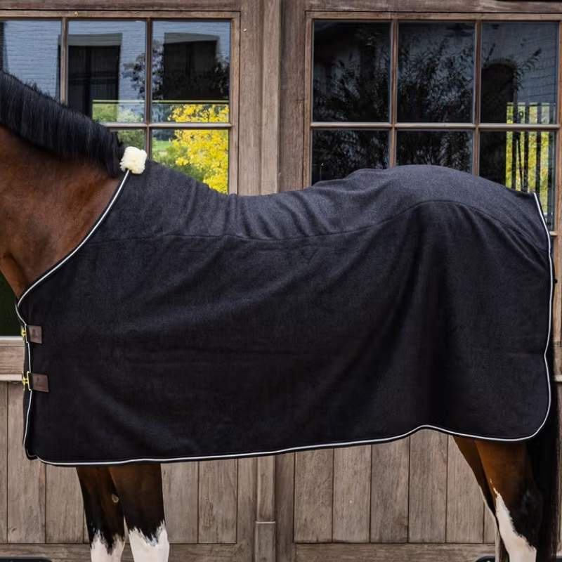 Fleecedecke Heavy Melange Schwarz