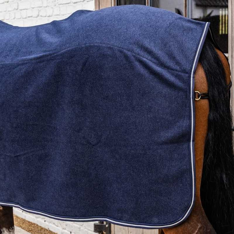 Fleecedecke Heavy Melange Marineblau