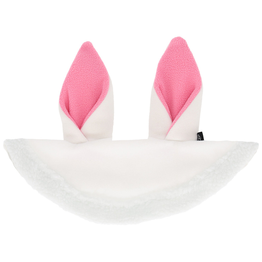 Haube Kaninohren Weiß/Rosa