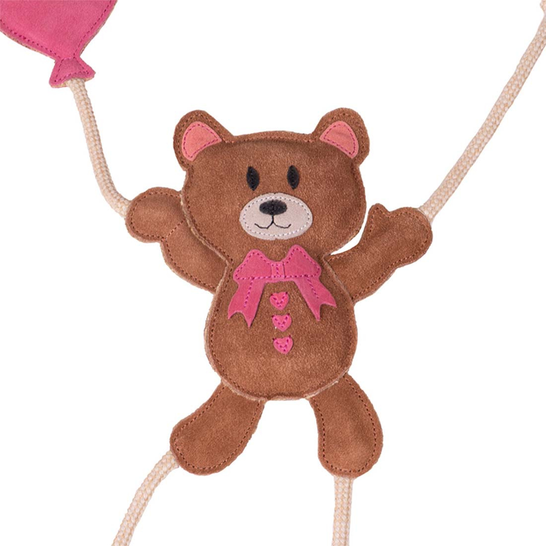 Pferdespielzeug Valentine Bear aus Leder Braun/Rosa