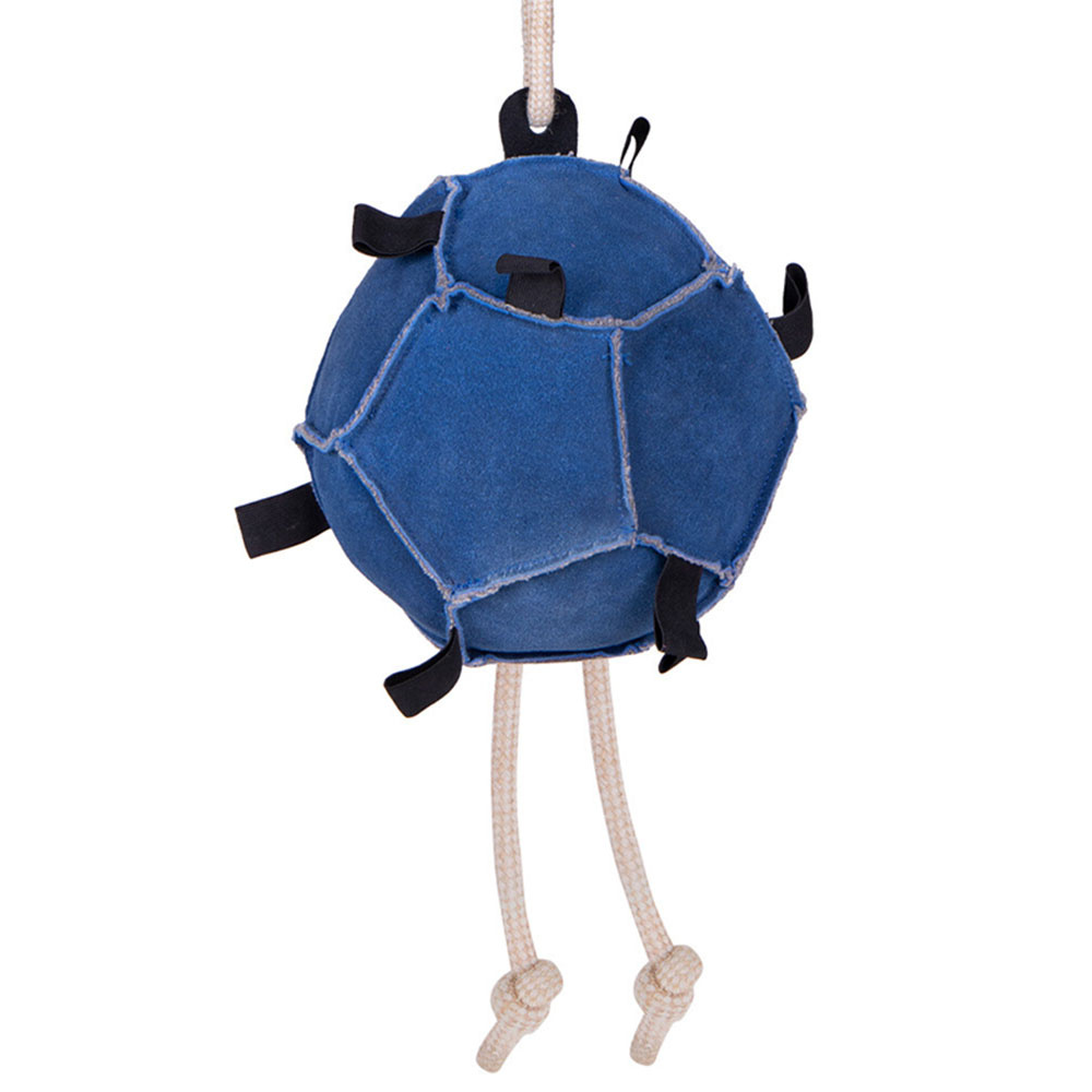 Pferdespielzeug Ball Loop aus Leder Blau
