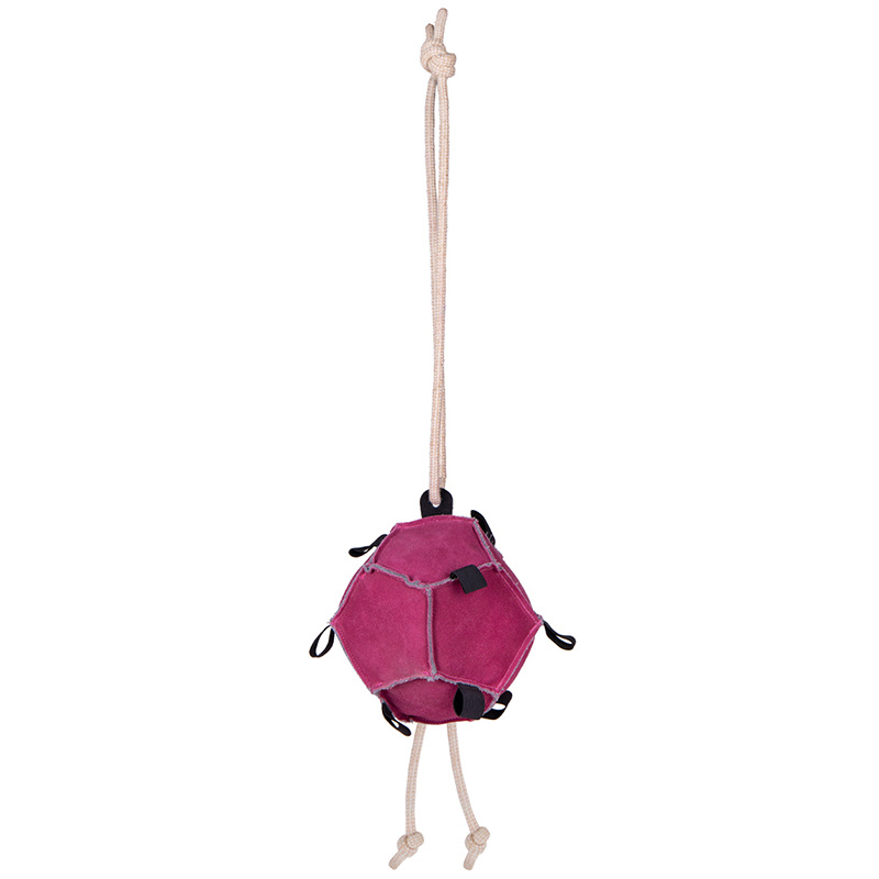 Pferdespielzeug Ball Loop aus Leder Rosa