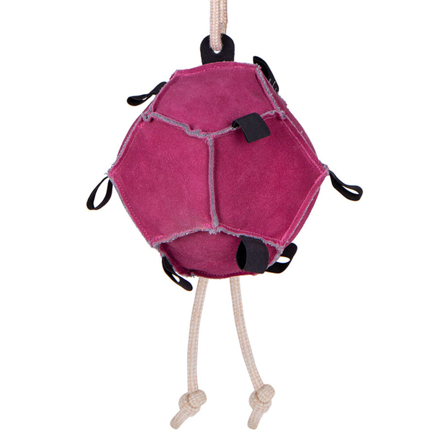 Pferdespielzeug Ball Loop aus Leder Rosa