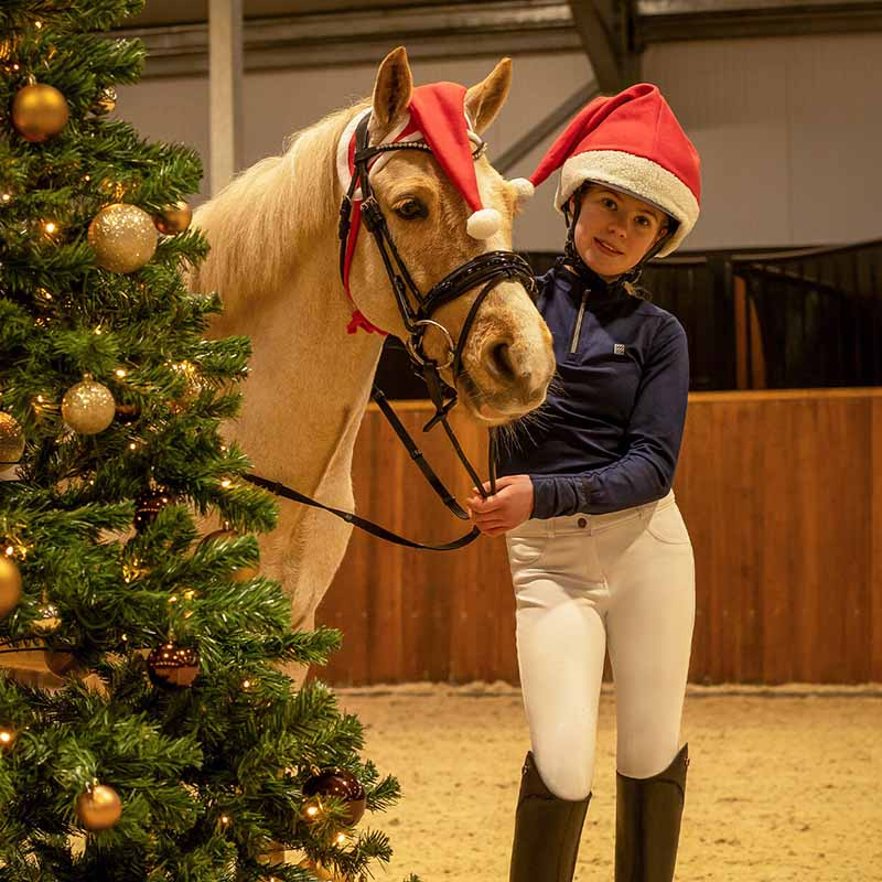Haube Christmas Hat Rot/Weiß