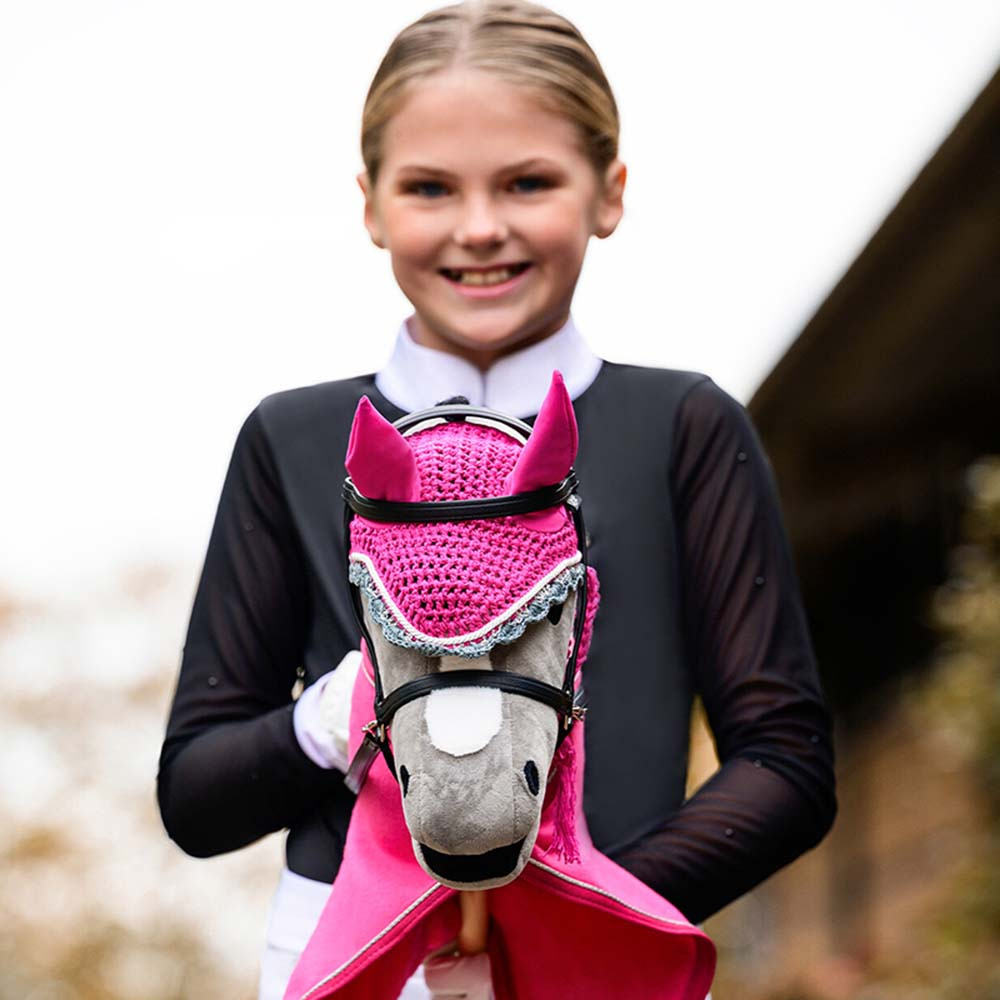 Haube für Steckenpferd Rosa