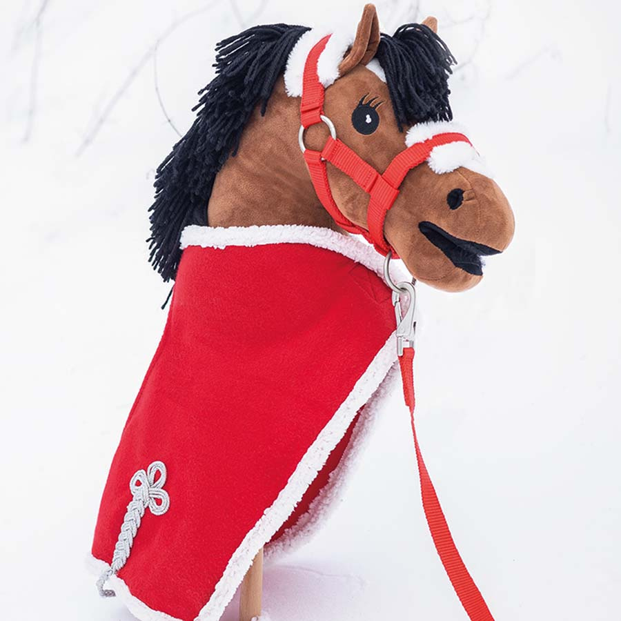 Halfter und Führstrick für Steckenpferd Christmas Rot/Weiß