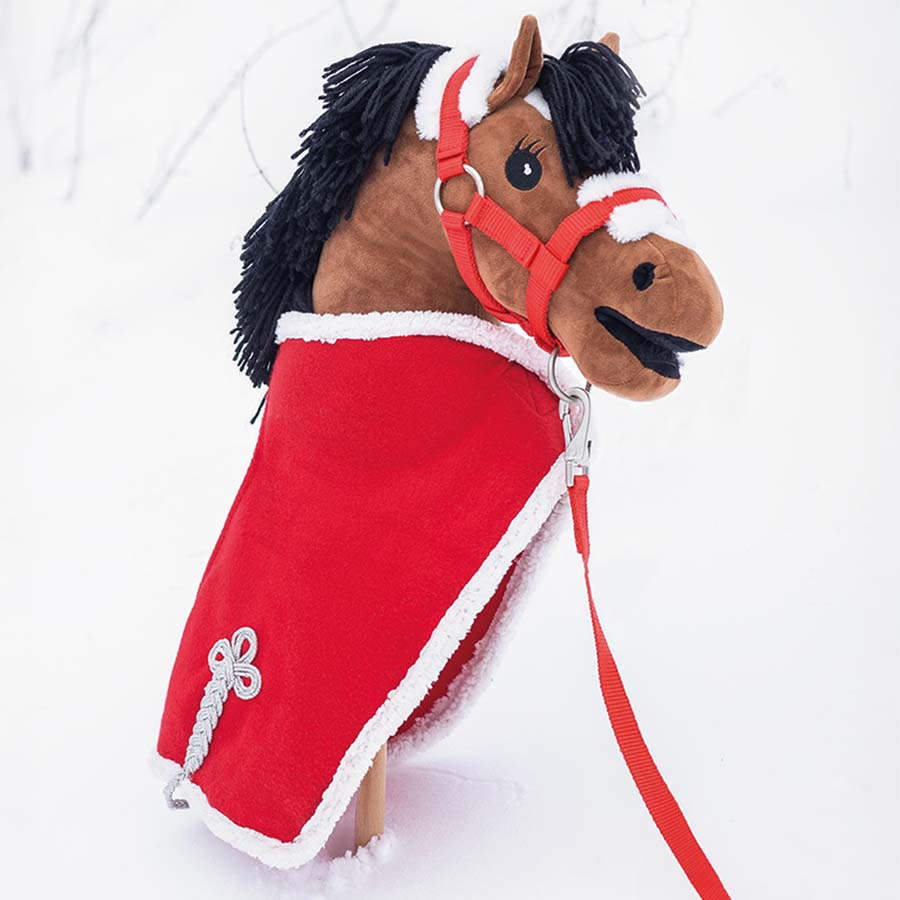 Fleecedecke für Steckenpferd Christmas Rot/Weiß