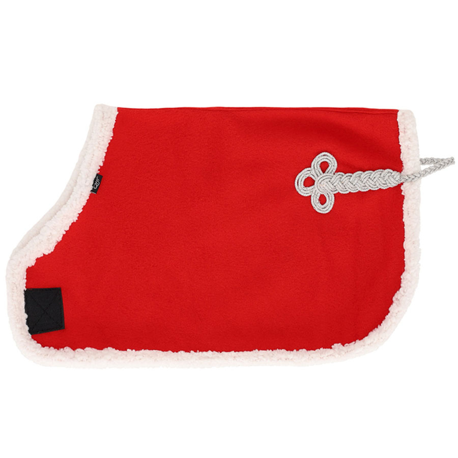 Fleecedecke für Steckenpferd Christmas Rot/Weiß