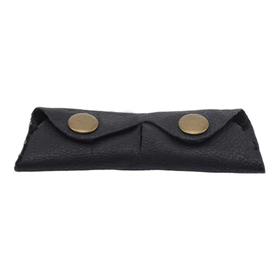 Kinnkettenabdeckung Leder HG Schwarz