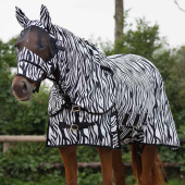 Fliegendecke mit abnehmbarem Hals und Haube Zebra Schwarz/Weiß Fliegendecke mit abnehmbarem Hals und Haube Zebra Schwarz/Weiß