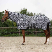 Fliegendecke mit abnehmbarem Hals und Haube Zebra Schwarz/Weiß Fliegendecke mit abnehmbarem Hals und Haube Zebra Schwarz/Weiß