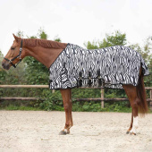 Fliegendecke mit abnehmbarem Hals und Haube Zebra Schwarz/Weiß Fliegendecke mit abnehmbarem Hals und Haube Zebra Schwarz/Weiß