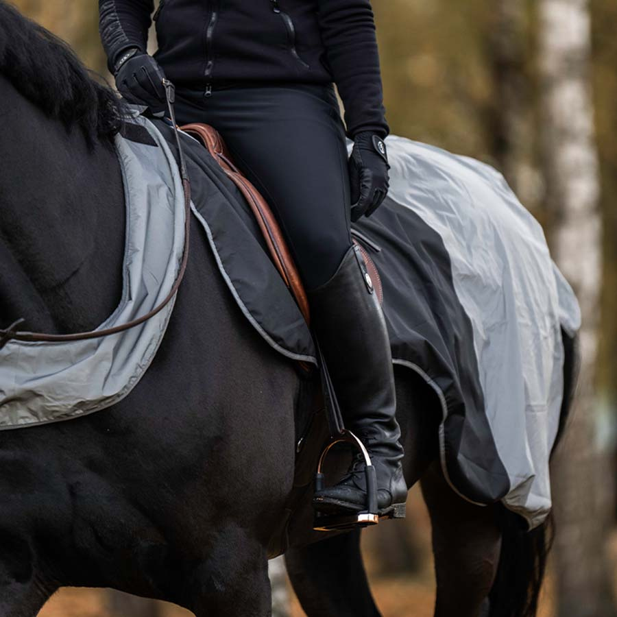 Ausreitdecke HS Brilliance Reflex Schwarz/Silber