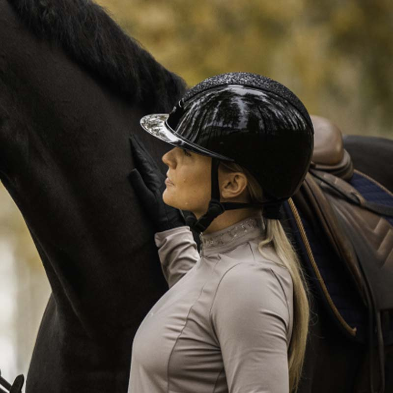 Reithelm HS MIPS Vision Glitzer Schwarz