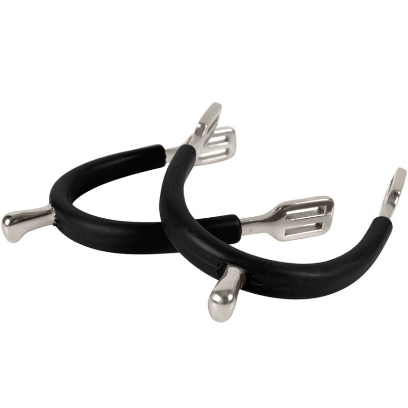 Sporen HS Rubber-Coated 15mm Schwarz/Silber