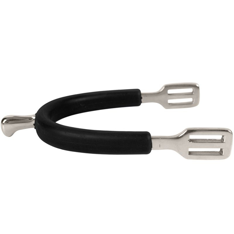 Sporen HS Rubber-Coated 15mm Schwarz/Silber