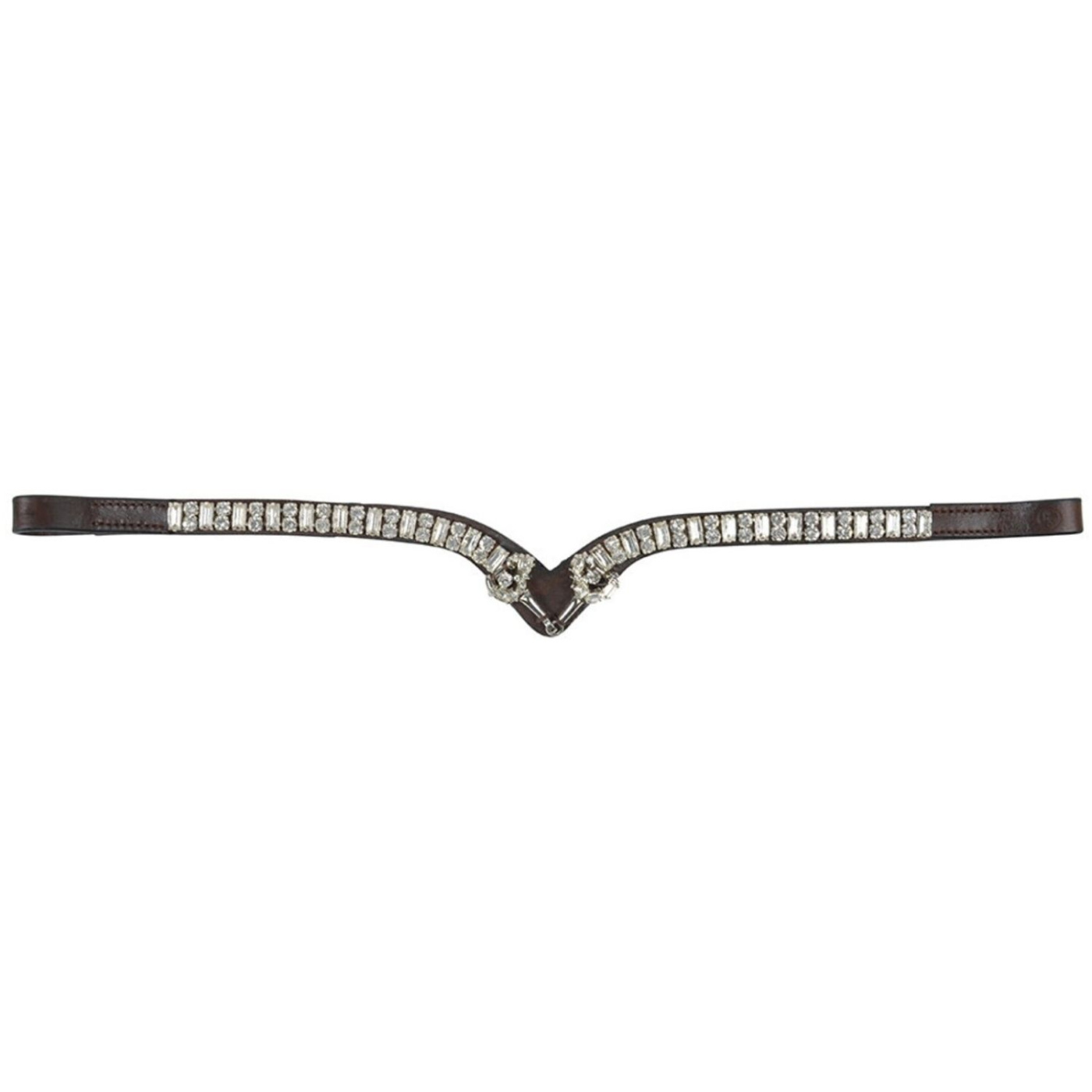 Stirnriemen HS Gebiss Strass Braun